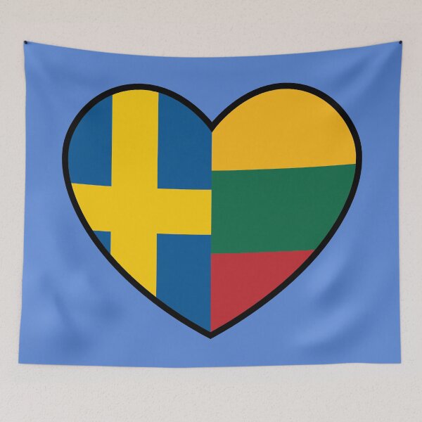 Item preview, Flag Heart - Sweden Lithuania designed and sold by SpaceJunkLtd.