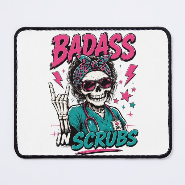 Item preview, Fierce Nurse Skeleton in Scrubs Design designed and sold by markymaarty.