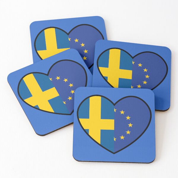 Item preview, Flag Heart - Sweden European Union designed and sold by SpaceJunkLtd.