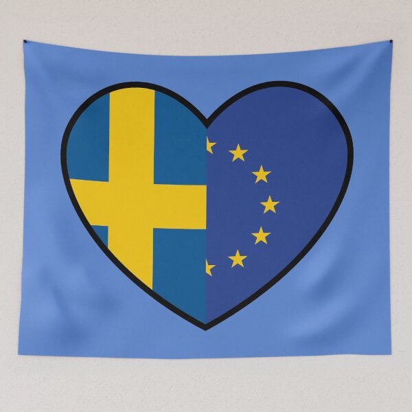Item preview, Flag Heart - Sweden European Union designed and sold by SpaceJunkLtd.