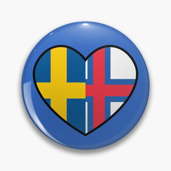Item preview, Flag Heart - Sweden Faroe Islands designed and sold by SpaceJunkLtd.