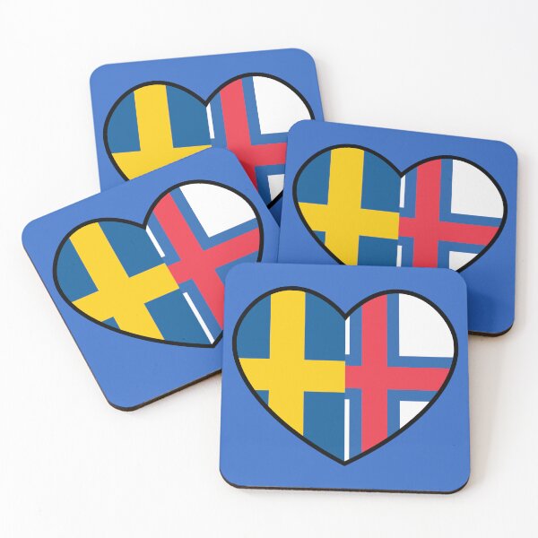 Item preview, Flag Heart - Sweden Faroe Islands designed and sold by SpaceJunkLtd.