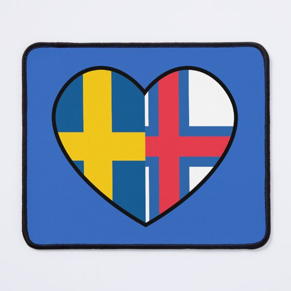 Item preview, Flag Heart - Sweden Faroe Islands designed and sold by SpaceJunkLtd.