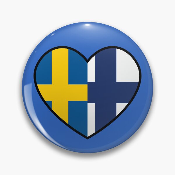 Item preview, Flag Heart - Sweden Finland designed and sold by SpaceJunkLtd.