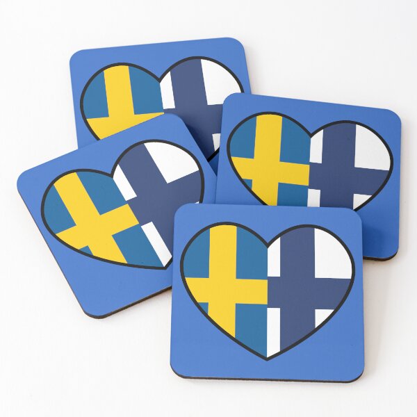 Item preview, Flag Heart - Sweden Finland designed and sold by SpaceJunkLtd.