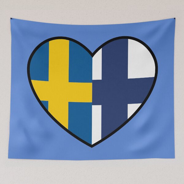 Item preview, Flag Heart - Sweden Finland designed and sold by SpaceJunkLtd.