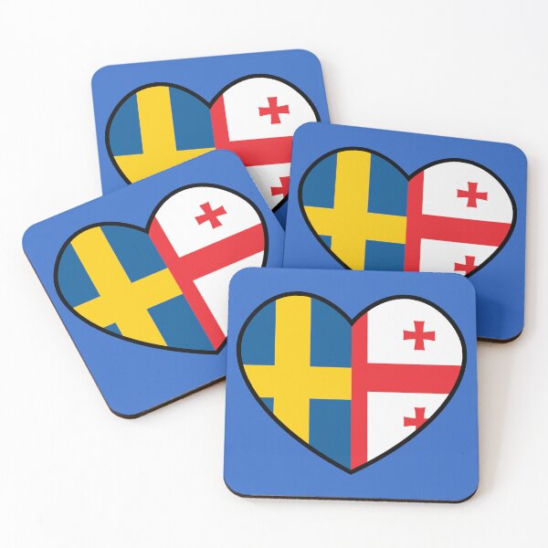 Item preview, Flag Heart - Sweden Georgia designed and sold by SpaceJunkLtd.