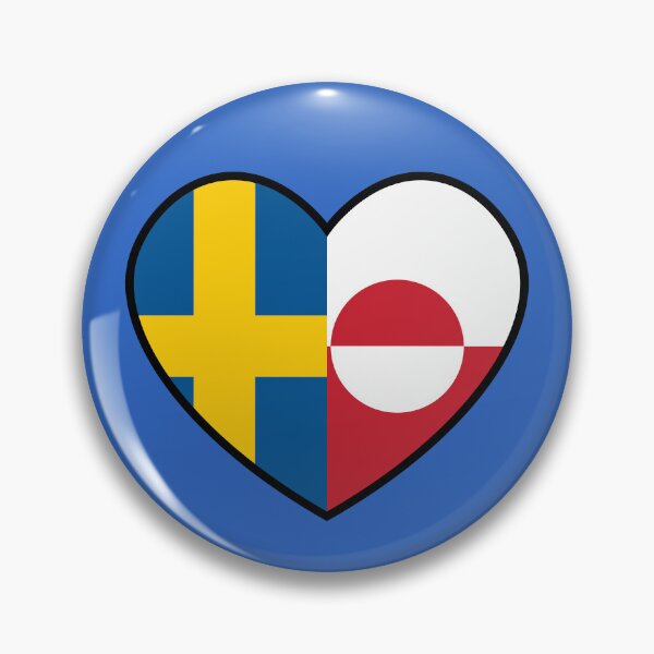 Item preview, Flag Heart - Sweden Greenland designed and sold by SpaceJunkLtd.