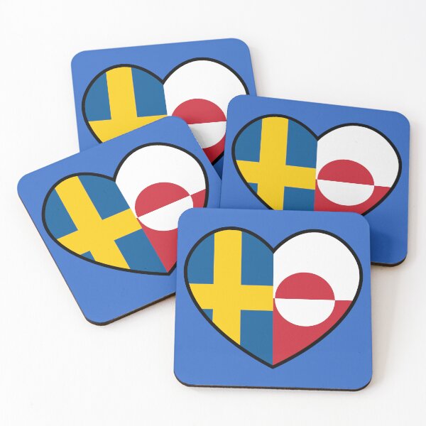 Item preview, Flag Heart - Sweden Greenland designed and sold by SpaceJunkLtd.