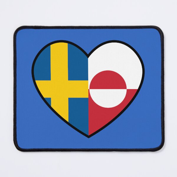 Item preview, Flag Heart - Sweden Greenland designed and sold by SpaceJunkLtd.