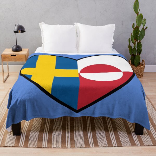 Item preview, Flag Heart - Sweden Greenland designed and sold by SpaceJunkLtd.