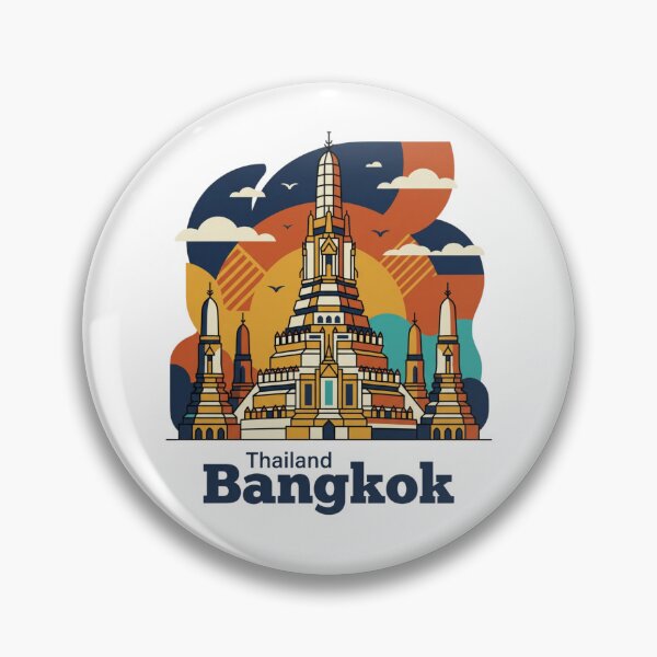 Item preview, Bangkok Wat Arun Bold Retro Graphic Poster designed and sold by Inkworksbyshery.