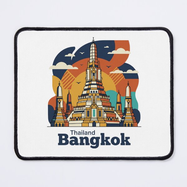 Item preview, Bangkok Wat Arun Bold Retro Graphic Poster designed and sold by Inkworksbyshery.