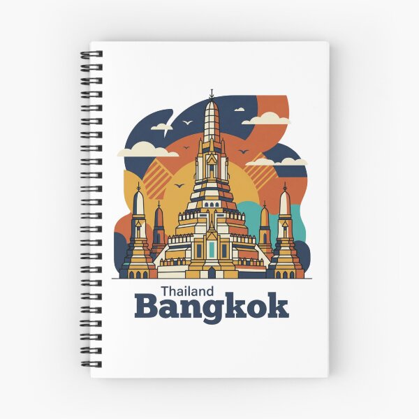 Item preview, Bangkok Wat Arun Bold Retro Graphic Poster designed and sold by Inkworksbyshery.