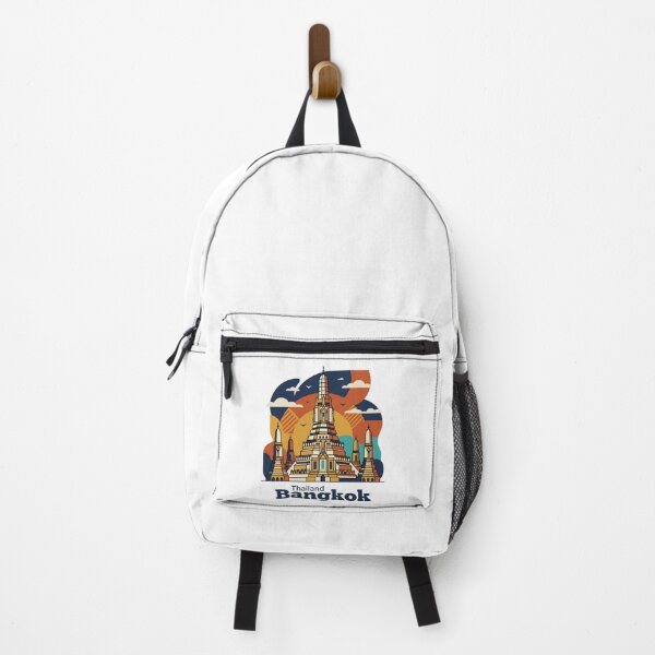 Item preview, Bangkok Wat Arun Bold Retro Graphic Poster designed and sold by Inkworksbyshery.