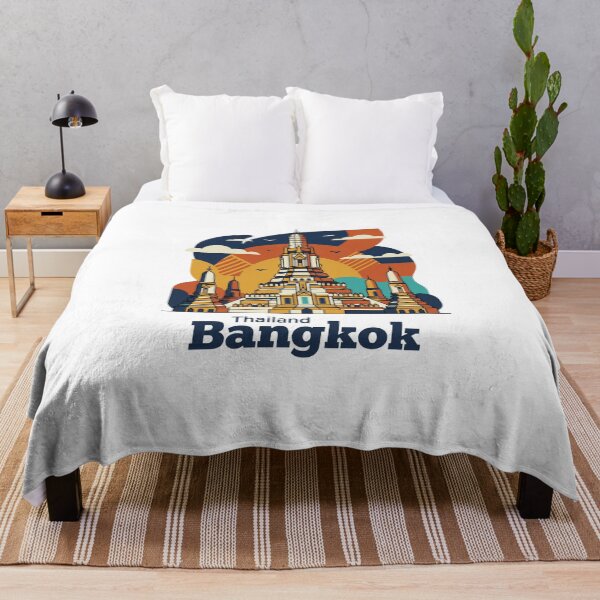 Item preview, Bangkok Wat Arun Bold Retro Graphic Poster designed and sold by Inkworksbyshery.