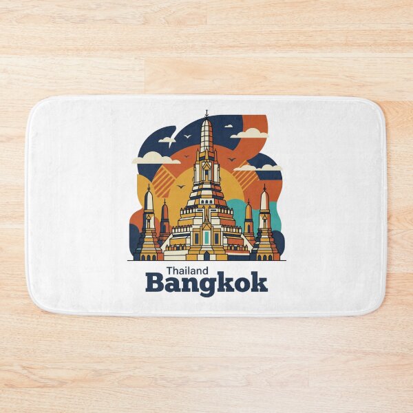 Item preview, Bangkok Wat Arun Bold Retro Graphic Poster designed and sold by Inkworksbyshery.