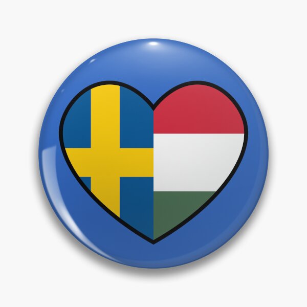Item preview, Flag Heart - Sweden Hungary designed and sold by SpaceJunkLtd.