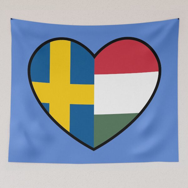 Item preview, Flag Heart - Sweden Hungary designed and sold by SpaceJunkLtd.