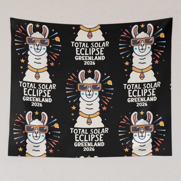 Item preview, Greenland 2026 Total Solar Eclipse with a Cool Llama – Funny Astronomy Design designed and sold by EmeraldeaArt.