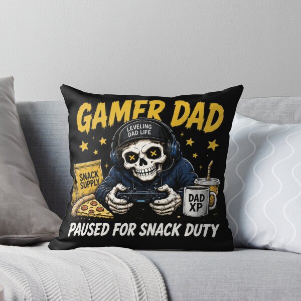 Item preview, Gamer Dad Skeleton Paused for Snack Duty Gaming designed and sold by markymaarty.