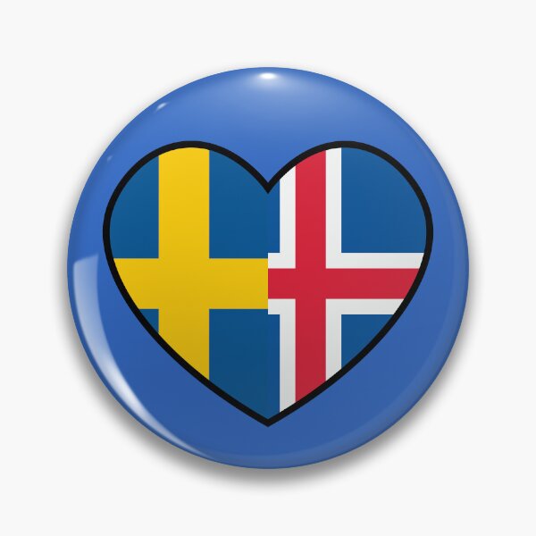 Item preview, Flag Heart - Sweden Iceland designed and sold by SpaceJunkLtd.