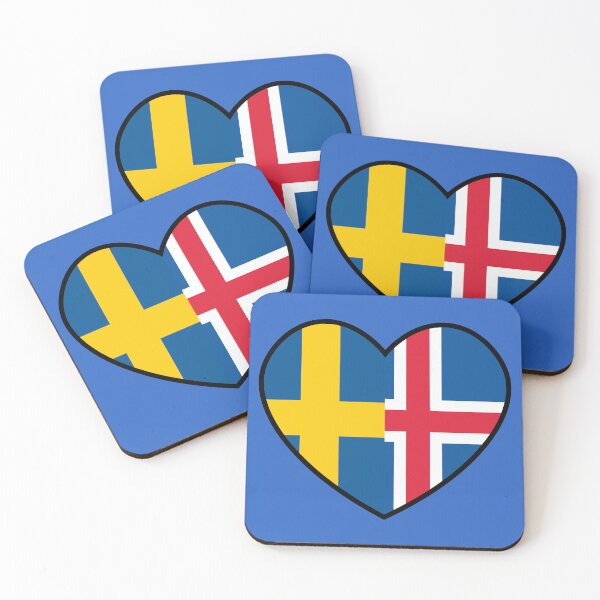 Item preview, Flag Heart - Sweden Iceland designed and sold by SpaceJunkLtd.