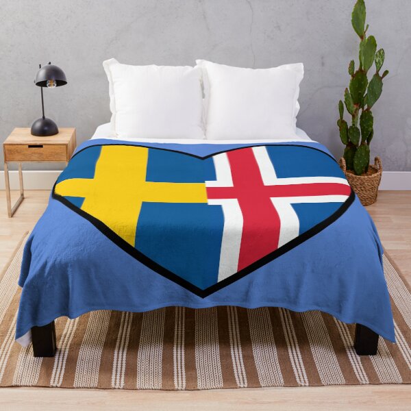 Item preview, Flag Heart - Sweden Iceland designed and sold by SpaceJunkLtd.