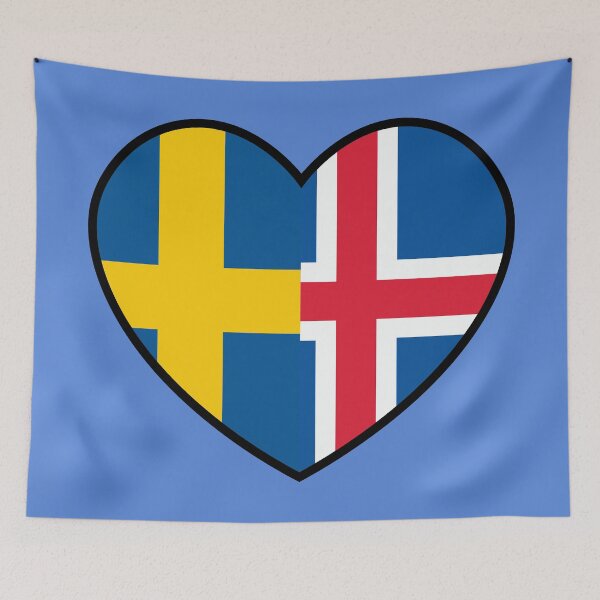 Item preview, Flag Heart - Sweden Iceland designed and sold by SpaceJunkLtd.