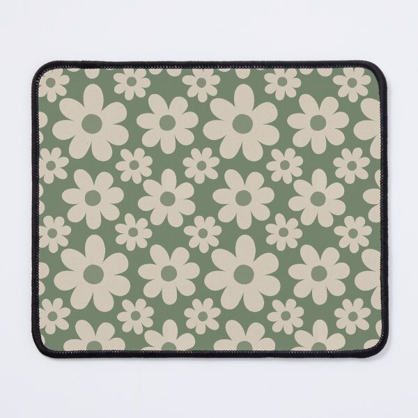 Item preview, Retro Daisy Floral Pattern | Vintage 70s Groovy Sage Green Flowers Botanical Pattern | Boho Muted Green Daisy Floral Pattern | Muted Olive Cottagecore Vintage Flowers Pattern designed and sold by VivaFy.