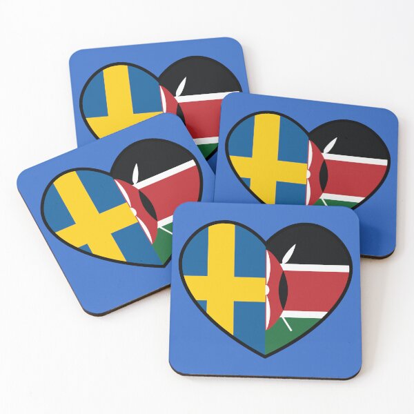 Item preview, Flag Heart - Sweden Kenya designed and sold by SpaceJunkLtd.