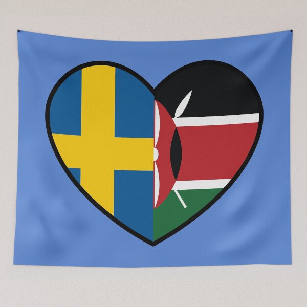 Item preview, Flag Heart - Sweden Kenya designed and sold by SpaceJunkLtd.