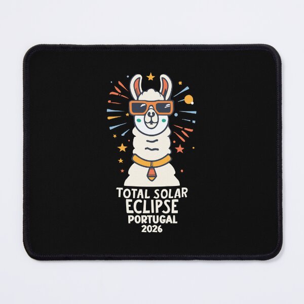 Item preview, Portugal 2026 Total Solar Eclipse with a Cool Llama – Funny Astronomy Design designed and sold by EmeraldeaArt.