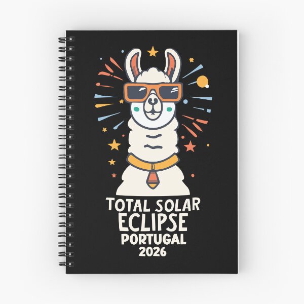 Item preview, Portugal 2026 Total Solar Eclipse with a Cool Llama – Funny Astronomy Design designed and sold by EmeraldeaArt.