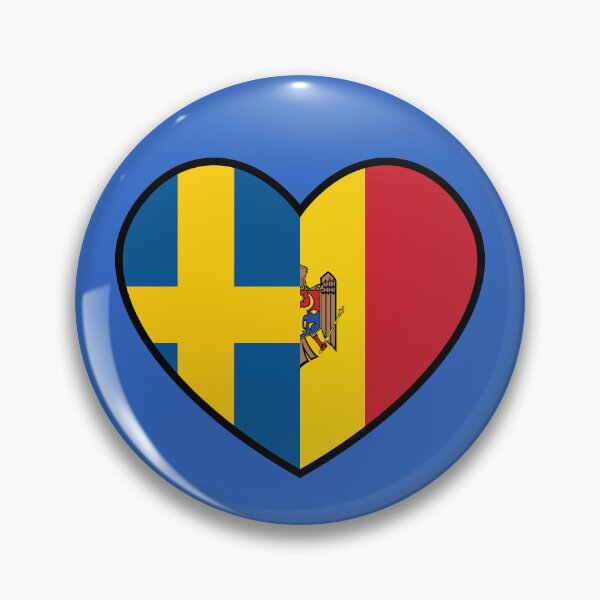 Item preview, Flag Heart - Sweden Moldova designed and sold by SpaceJunkLtd.