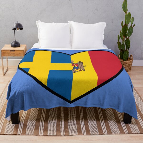 Item preview, Flag Heart - Sweden Moldova designed and sold by SpaceJunkLtd.