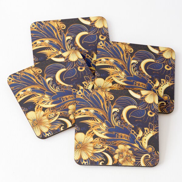 Item preview, GOLDEN BLUE BUTTERFLY GARDEN - ELEGANT FLORAL BEAUTY & GRACE. designed and sold by Casualcorner55.