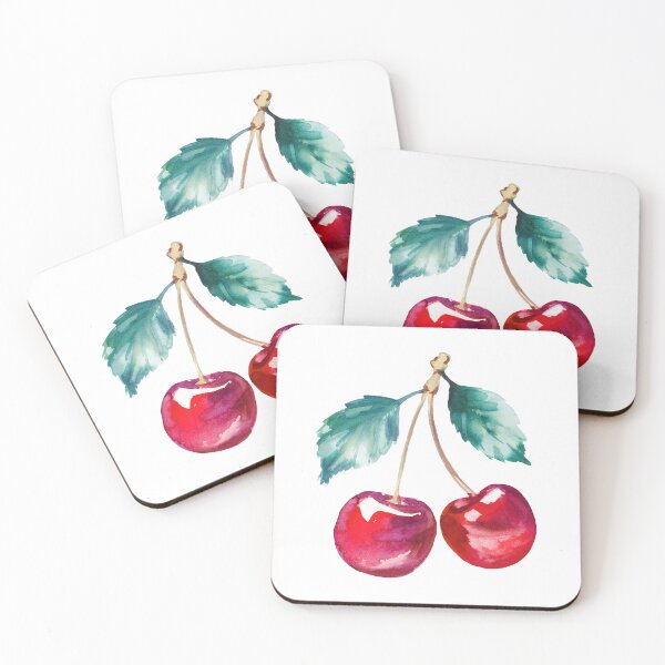Item preview, Watercolor red cherries summer sweet fruits berries designed and sold by art-tee-ua.