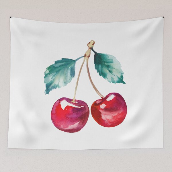 Item preview, Watercolor red cherries summer sweet fruits berries designed and sold by art-tee-ua.