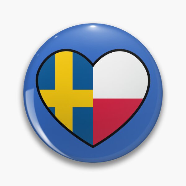 Item preview, Flag Heart - Sweden Poland designed and sold by SpaceJunkLtd.