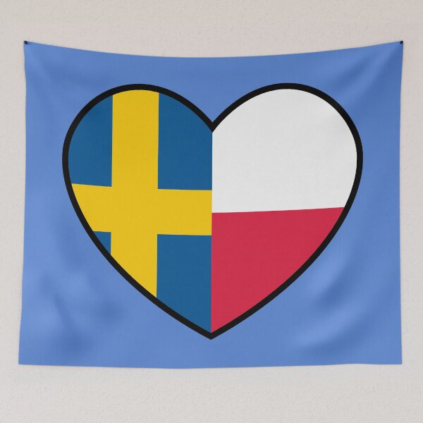 Item preview, Flag Heart - Sweden Poland designed and sold by SpaceJunkLtd.