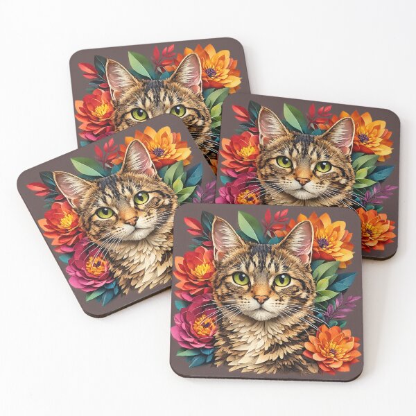 Item preview, Cat in a Flower Bed designed and sold by P2Genies.