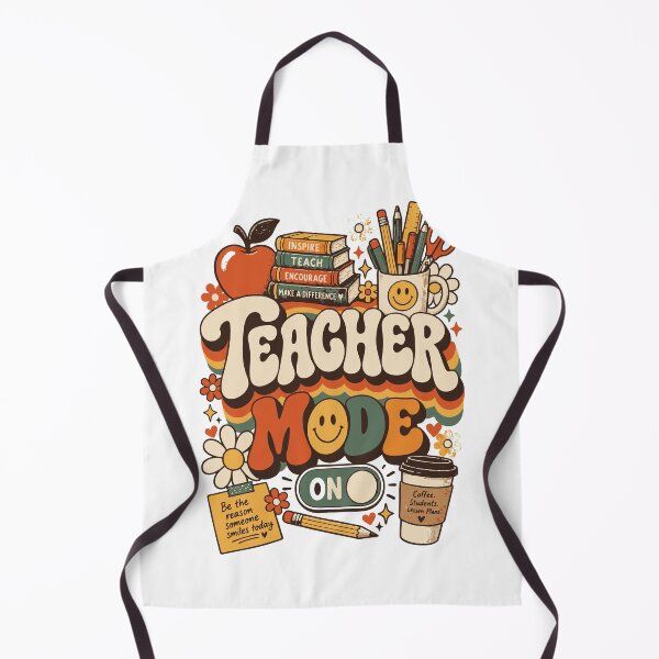 Item preview, Teacher Mode On | Retro Groovy Back to School Teacher Shirt designed and sold by Sunday.Supply.