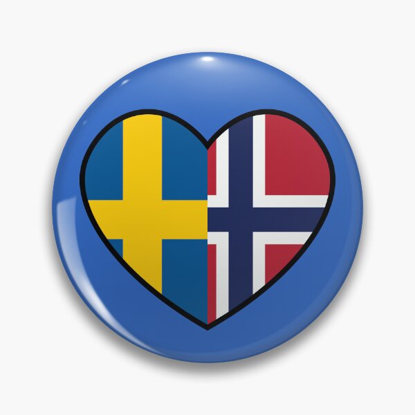 Item preview, Flag Heart - Sweden Norway designed and sold by SpaceJunkLtd.
