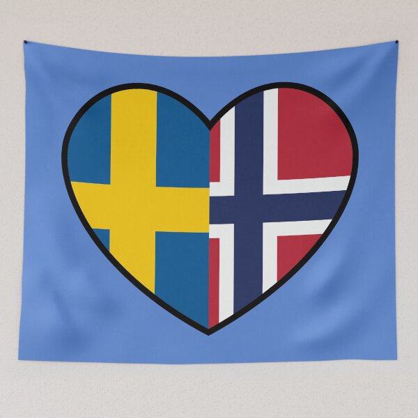 Item preview, Flag Heart - Sweden Norway designed and sold by SpaceJunkLtd.