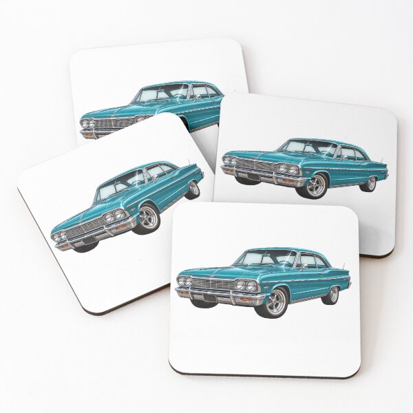 Item preview, Turquoise Classic Car – Vintage Retro Automobile Art designed and sold by TinyWeird.