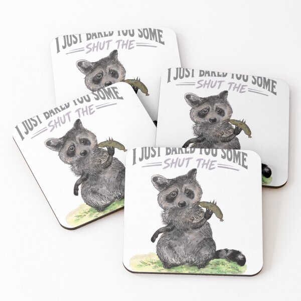Item preview, Cute Raccoon Snack Lover Vintage Watercolor Funny Animal  designed and sold by Thegoldenline.