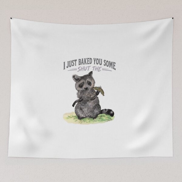 Item preview, Cute Raccoon Snack Lover Vintage Watercolor Funny Animal  designed and sold by Thegoldenline.