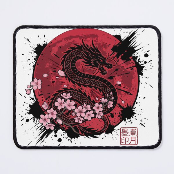 Item preview, Japanese Dragon Red Moon Sakura Blossom designed and sold by CRMediaGroup.