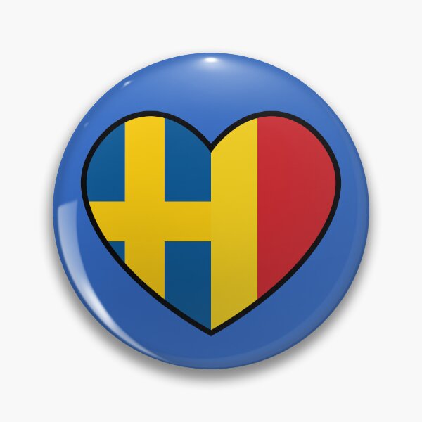 Item preview, Flag Heart - Sweden Romania designed and sold by SpaceJunkLtd.